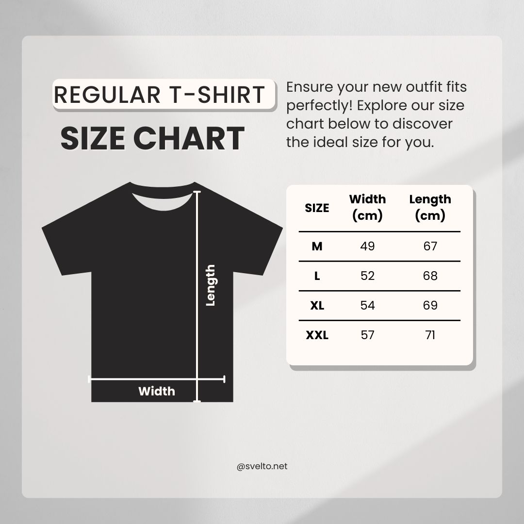 Regular Fit Size Chart
